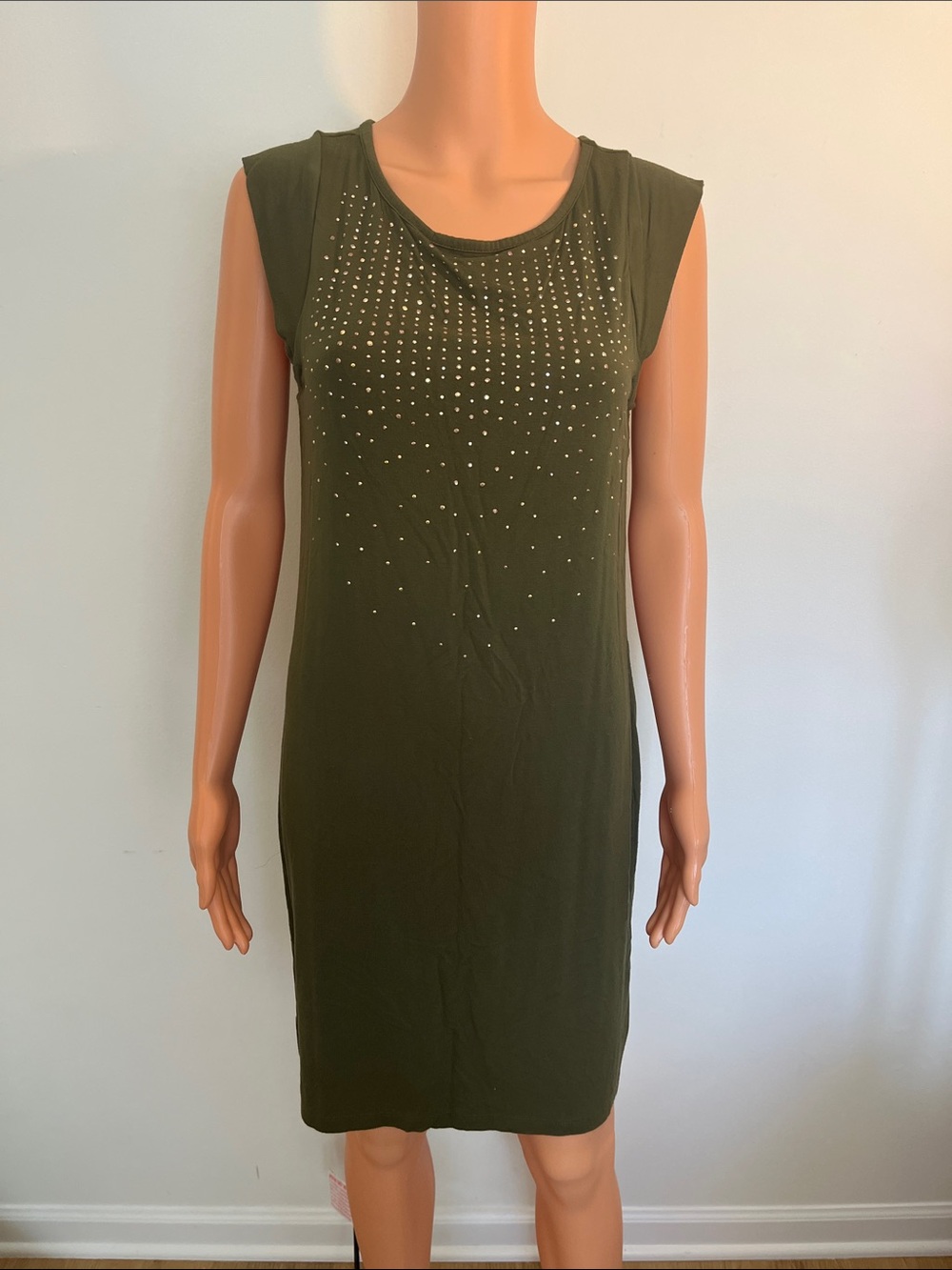 Apt. 9 Olive Studded Cap-Sleeve Midi Dress